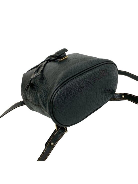 Loewe Vintage Logo Leather Turnlock Drawstring Backpack Black main image 4